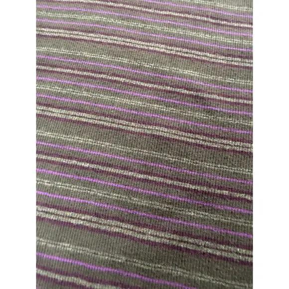 Lauren Ralph Lauren Striped Long Sleeve Top Brown Purple Ribbed Cotton XL - Picture 3 of 5